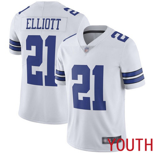 Youth Dallas Cowboys Limited White Ezekiel Elliott Road #21 Vapor Untouchable NFL Jersey->youth nfl jersey->Youth Jersey